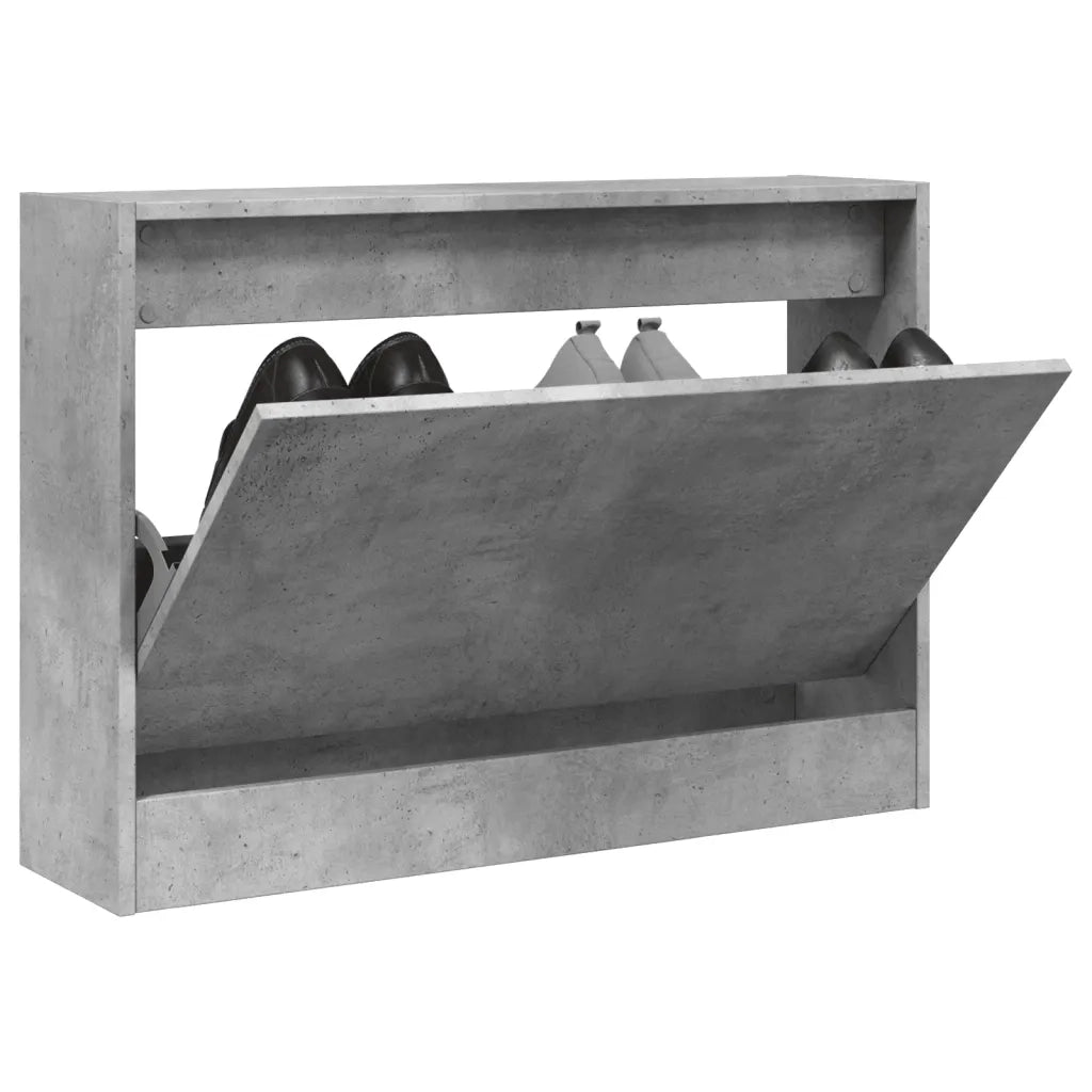 Scarpiera-Scaffale per scarpe Grigio Cemento 80x21x57 cm in Legno Multistrato