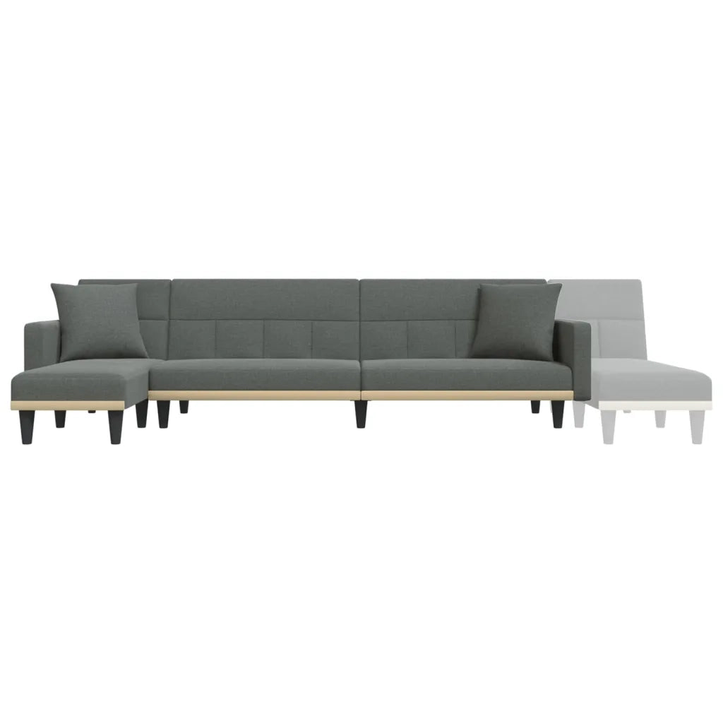 Divano Letto a L Grigio Scuro 275x140x70 cm in Tessuto 3157233