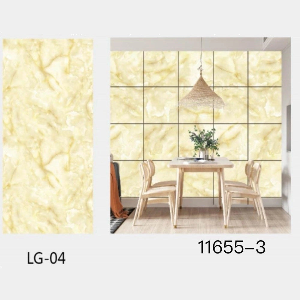 Trade Shop - Pannello Adesivo Effetto Marmo Giallo Perlato Pareti Paraschizzi 300x60cm Stanza -