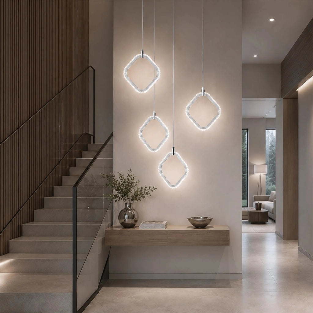 Lampada A Sospensione A Led Lhj127-w Cromo