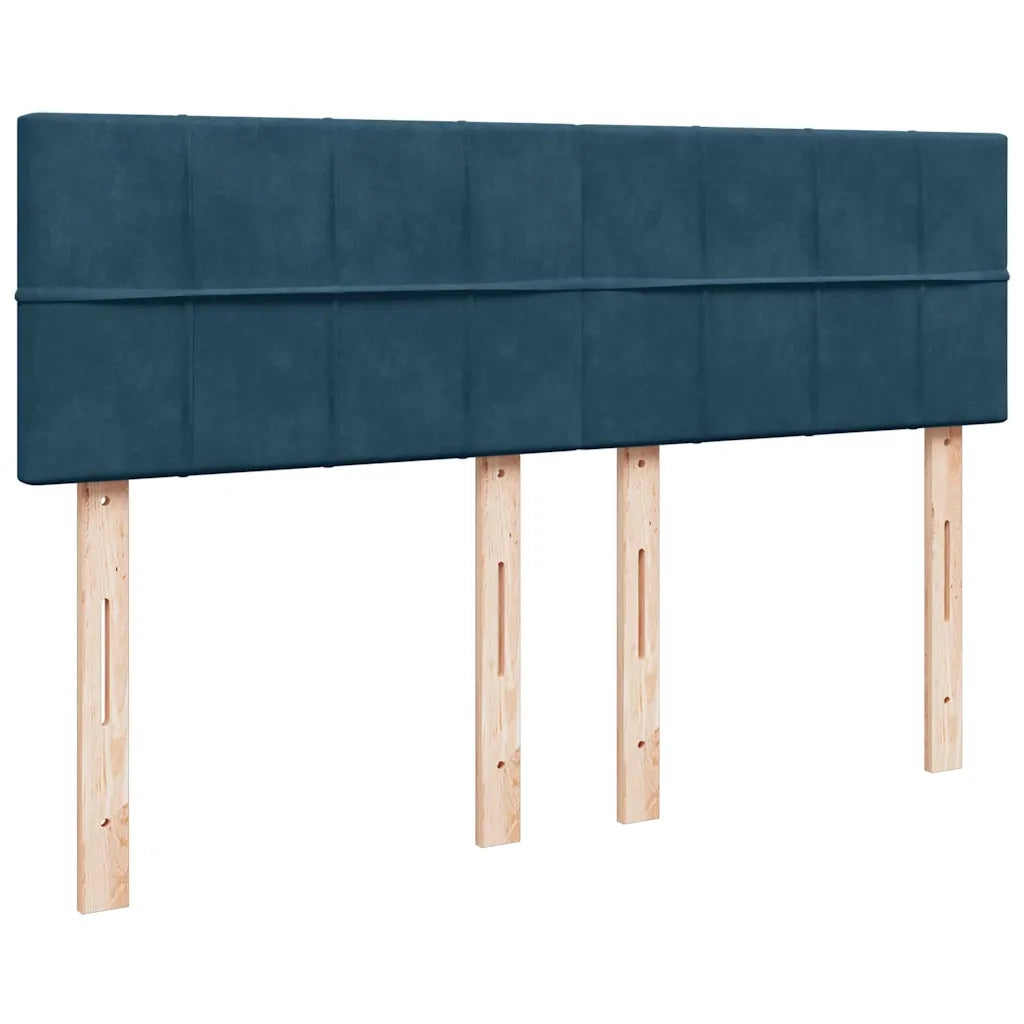 vidaXL Giroletto a Molle con Materasso Blu Scuro 140x200 cm in Velluto