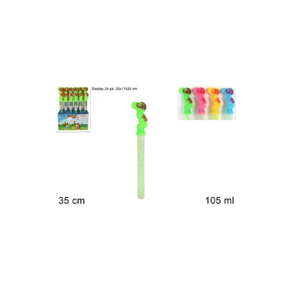 Trade Shop - Set 2 Pz Bolle Di Sapone Spada 105 Ml Dinosauro Gioco Divertimento Bambini 35 Cm -