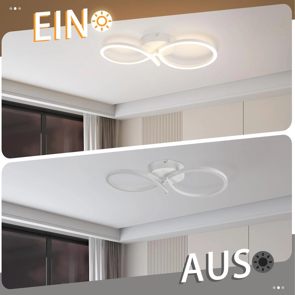 ZMH Lampada da soffitto plafoniera LED moderna bianca 24W 8 forme per soggiorno corridoio
