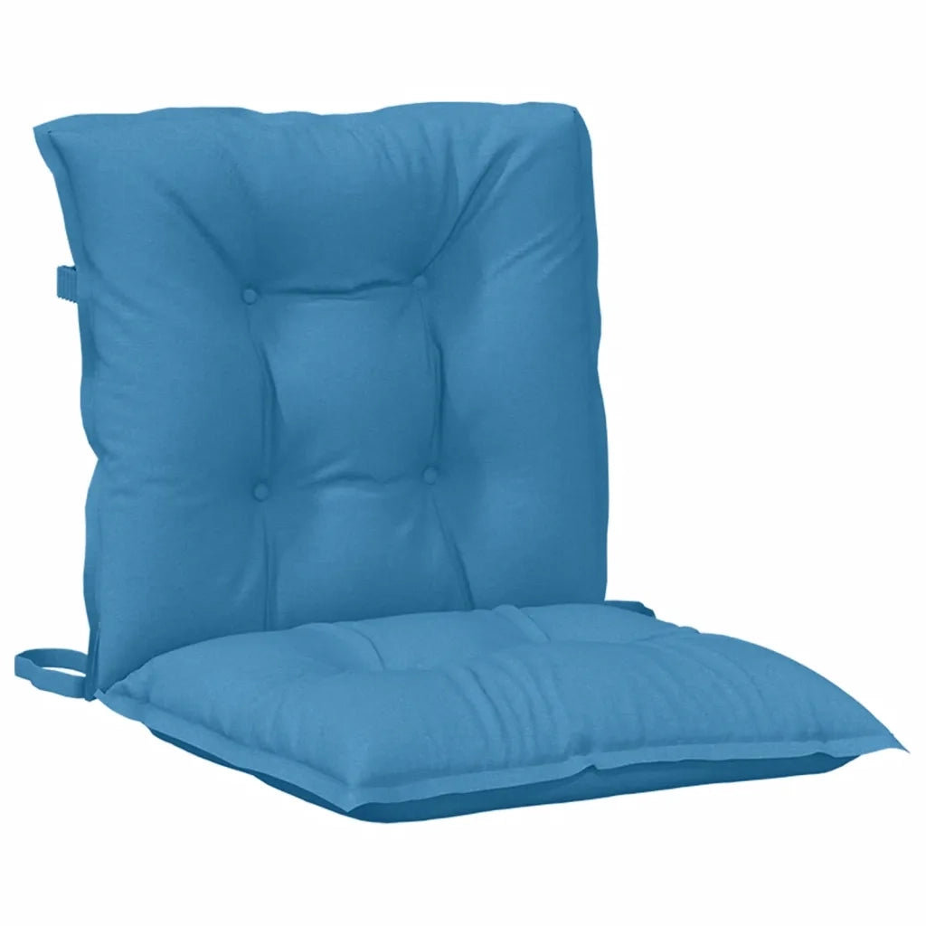 vidaXL Cuscini Sedia Schiena Bassa 2 pz Blu Mélange 100x50x7 Tessuto