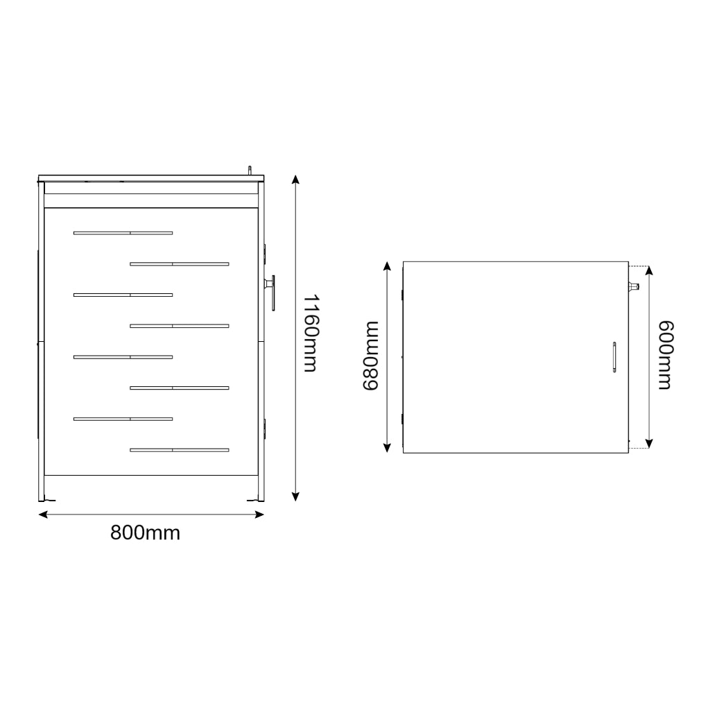 Box Copribidone Bernalda in Acciaio Deposito per 1 Bidone da 240L 116x68x80 cm Antracite casa.pro