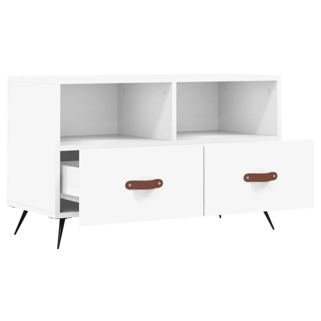 Mobile Porta TV Bianco 80x36x50 cm in Legno Multistrato 828940