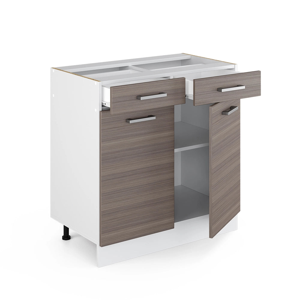 Mobiletto base per cucina R-Line Grigio nobile/Bianco 80 cm senza piano di lavoro Vicco