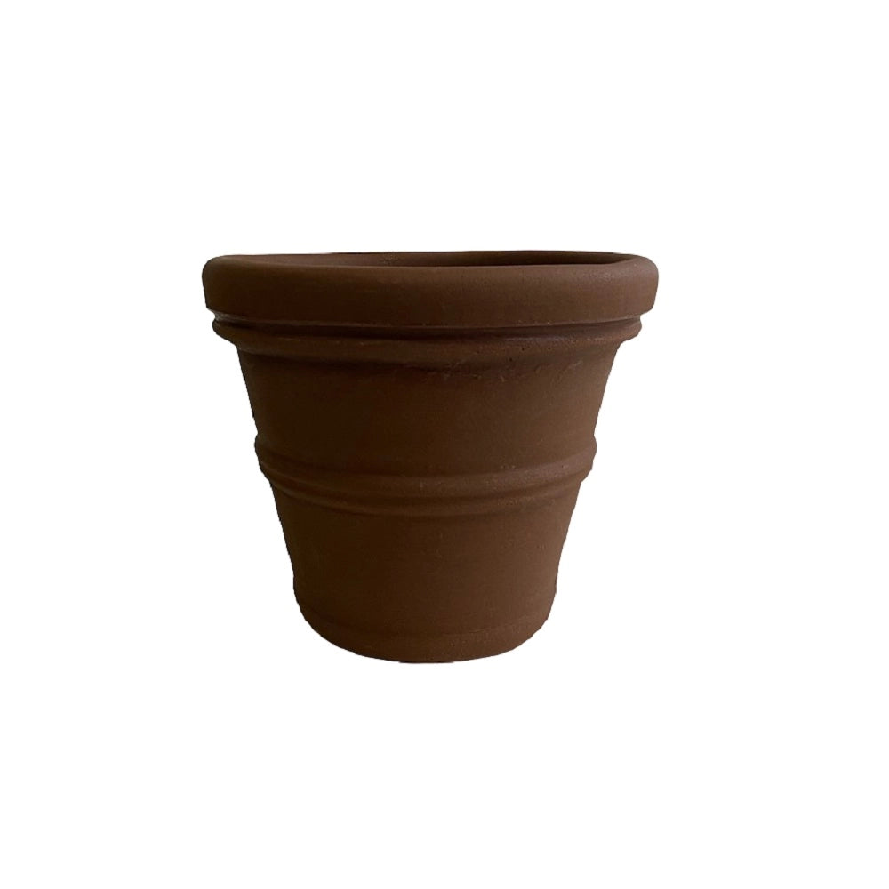 Cheonda - Garden Italia Vaso Campana Doppio Bordo Ø25 cm in Resina – Made in Italy, Resistente al Gelo e Antiurto Colore: TERRACOTTA
