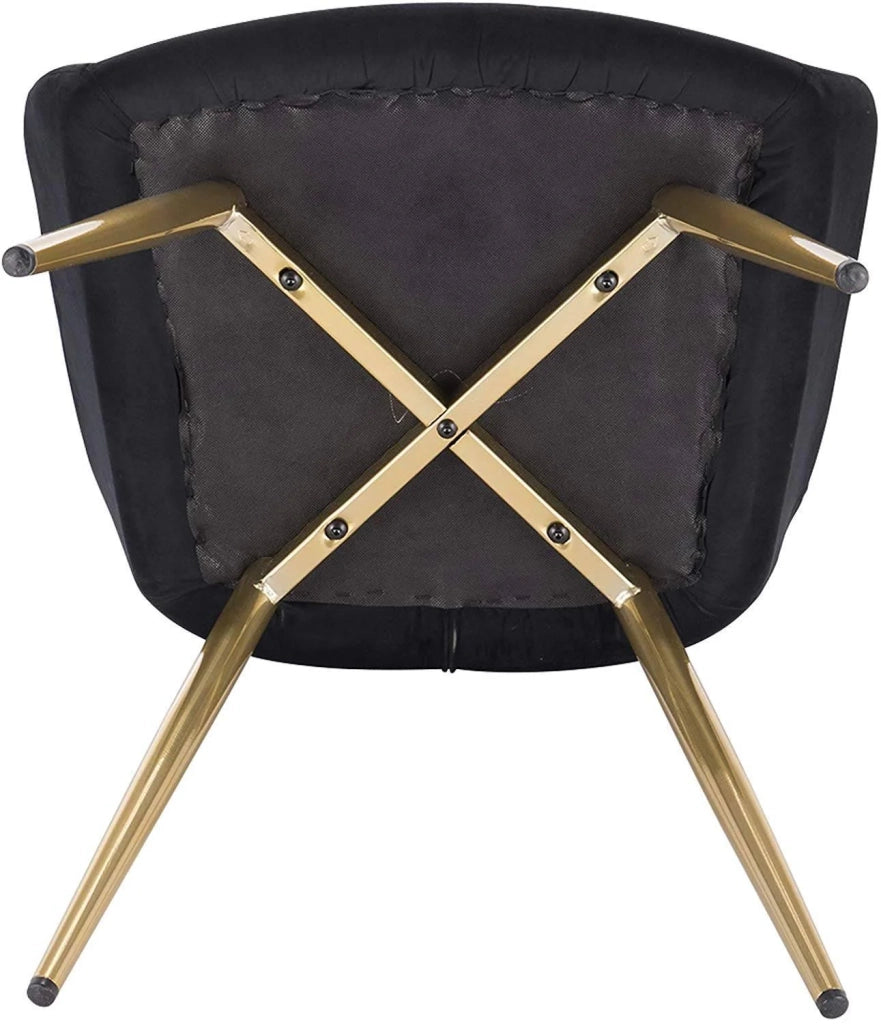 Sedia da pranzo in velluto con gambe oro nero 19_0000360