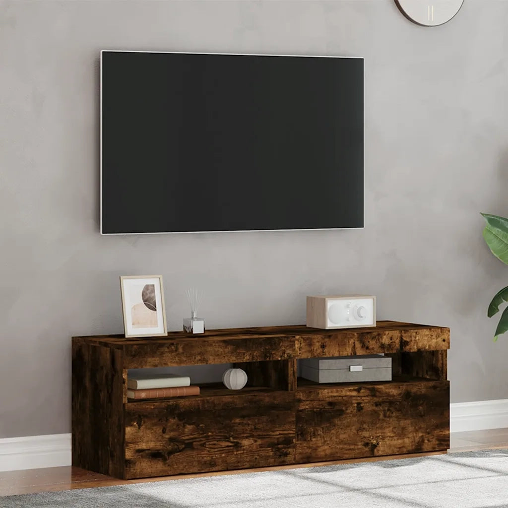 Mobili Porta TV con Luci LED 2 pz Rovere Fumo 60x35x40 cm 815679