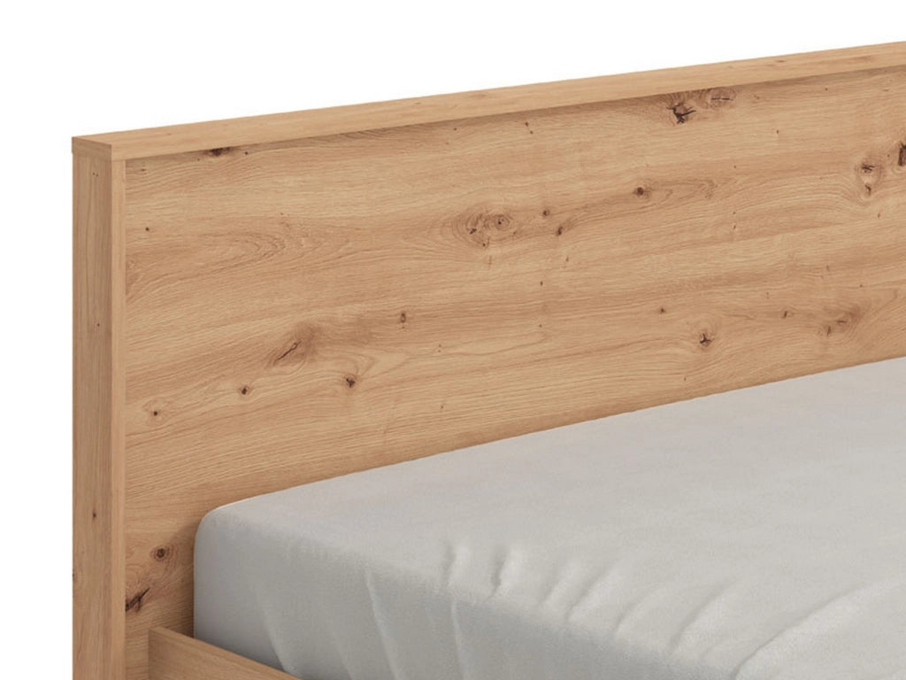 Letto Matrimoniale Gamalero, Letto Matrimoniale Dimensione Materasso 160x200 cm, Marrone Rovere Nodi