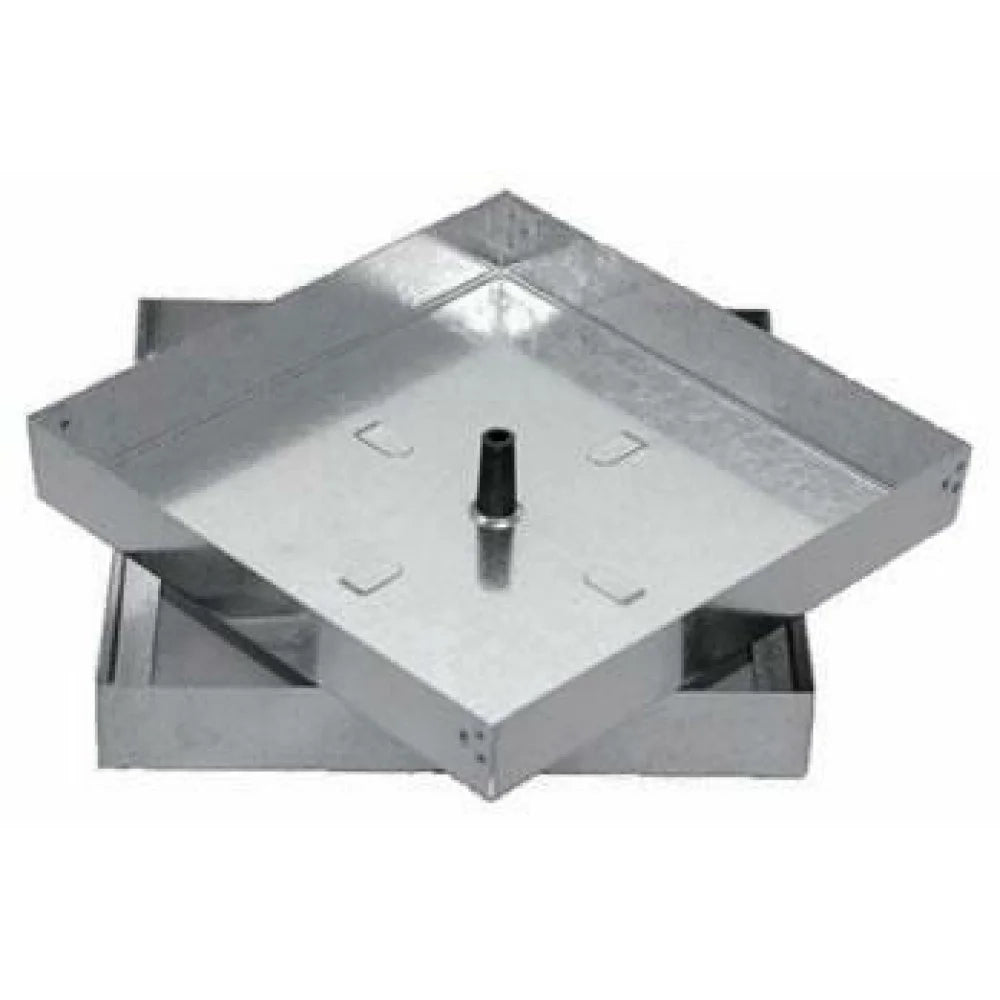 Sigillo con bullone centrale acc iaio zincato sp.10 10 53x53 b07g