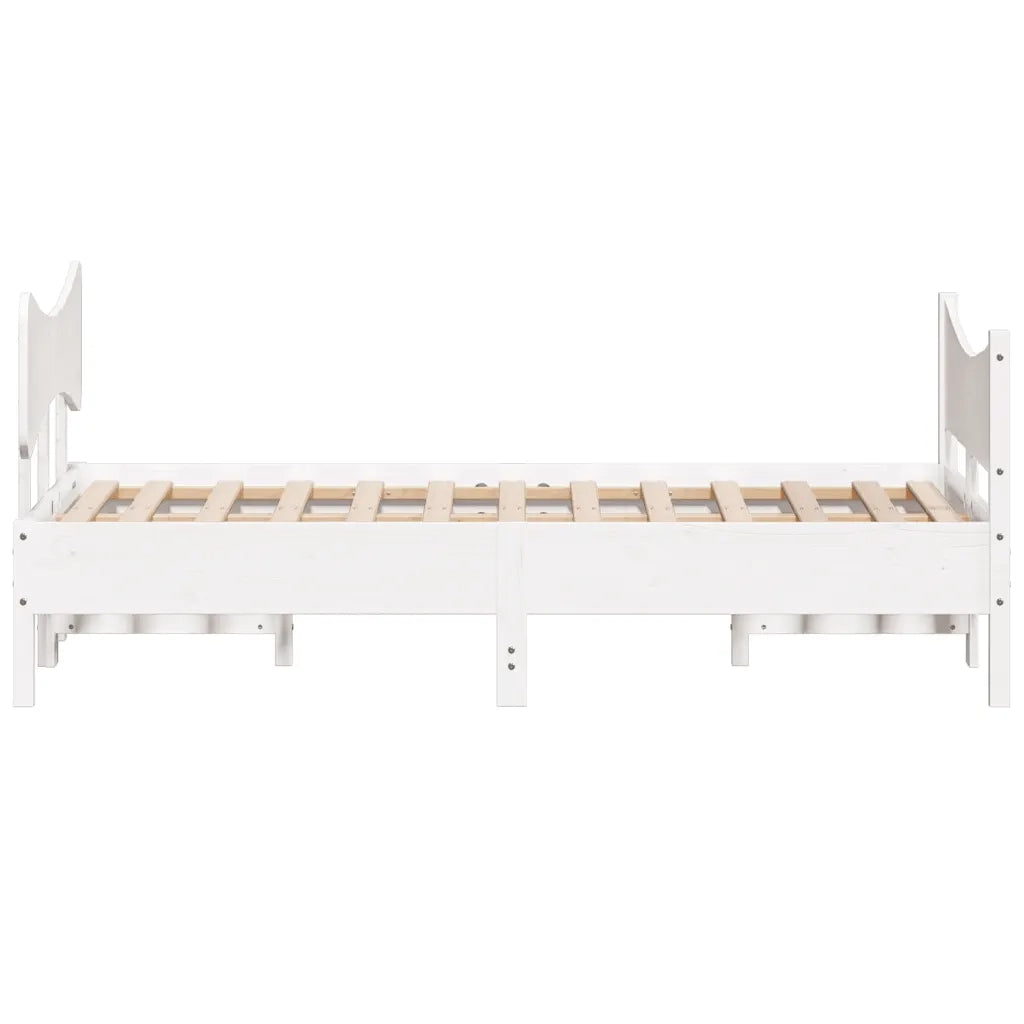Giroletto senza Materasso Bianco 120x200 cm Legno Massello Pino 3216385