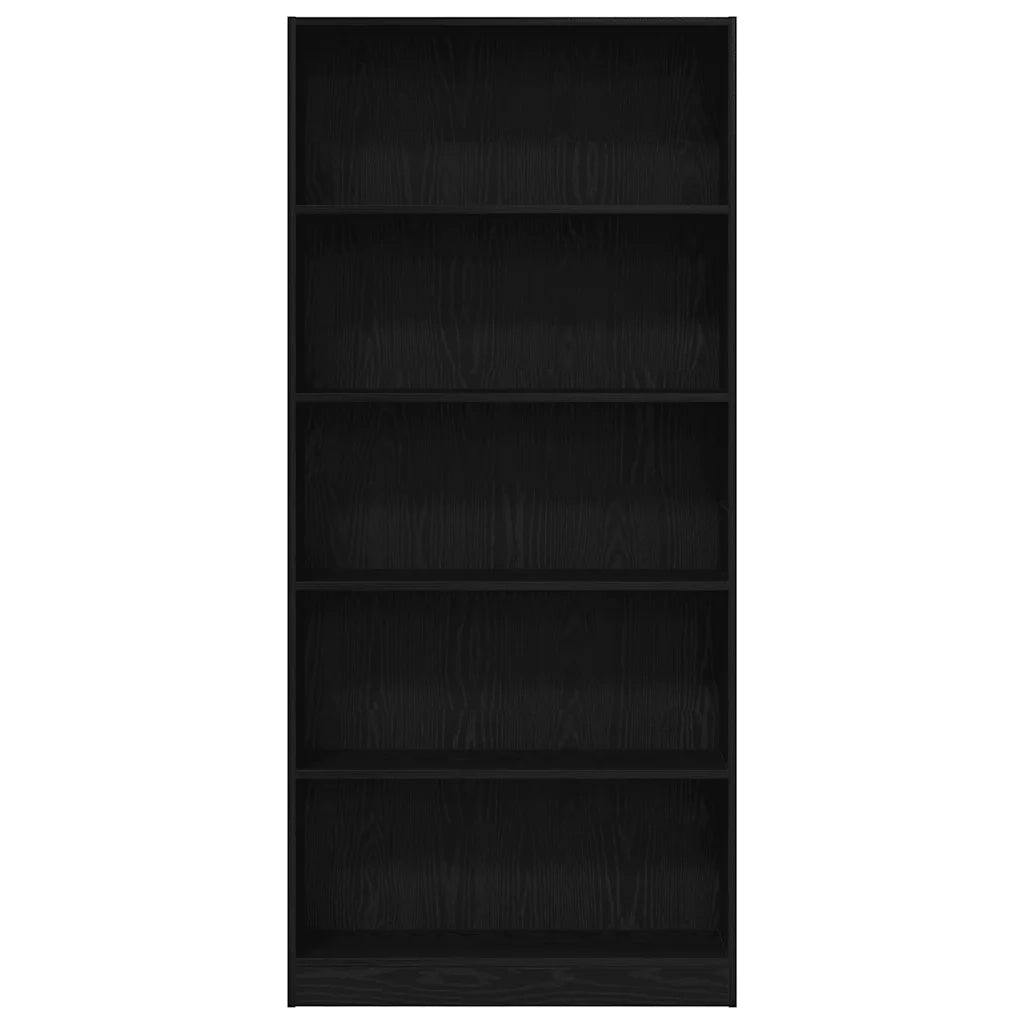 Libreria Rovere Nero 80x24x176 cm in Legno Multistrato 862456