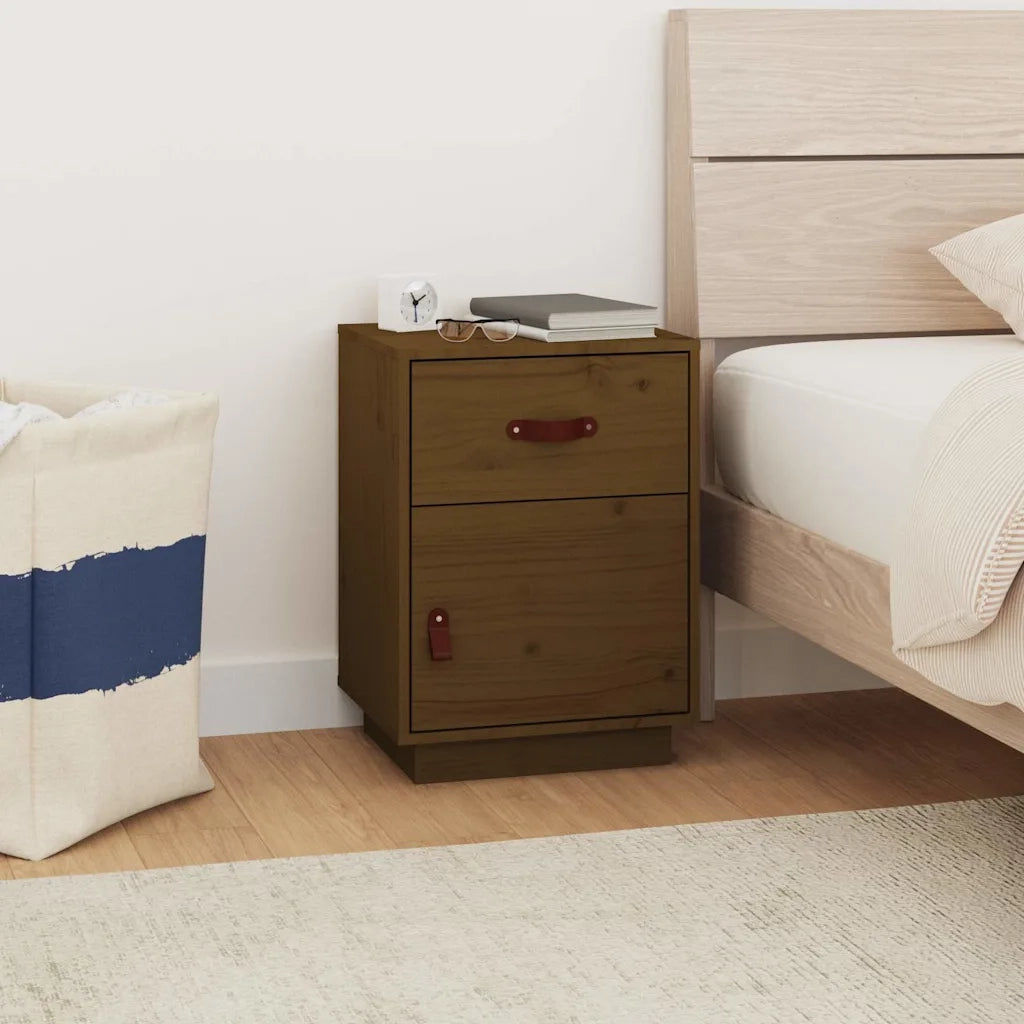 Comodino ambra 40x34x55 cm in Legno Massello di Pino 818311
