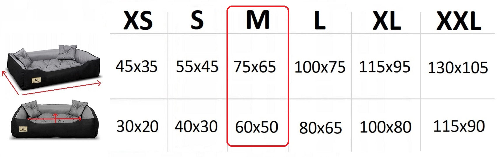 AIO FACTORY 75x65 cm PRESTIGE Letto per cani impermeabile nero