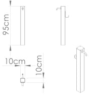 Fontana da Giardino Design a Colonna Quadrata Rubinetto in Ottone e Base 5 mm Antracite