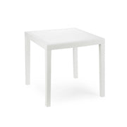 Tavolo King Quadrato Plp Effetto Rattan Bianco 80X80 - Ipae-Progarden