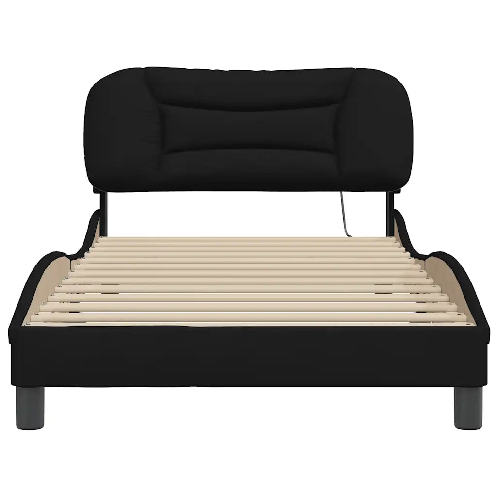 Giroletto senza Materasso Hvar Nero 100x200 cm in Tessuto 3207753