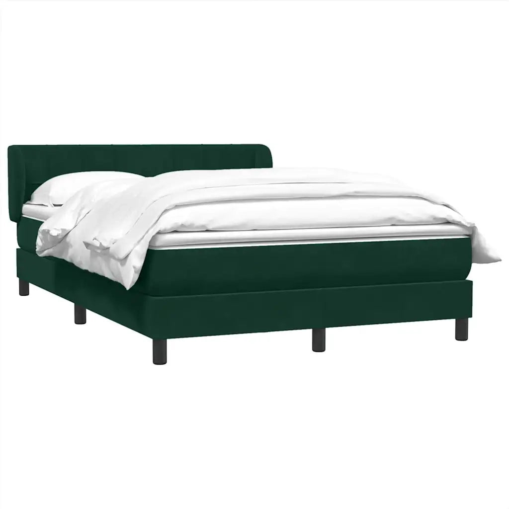 Giroletto a Molle con Materasso Verde Scuro 160x220 cm Velluto