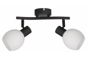 Plafoniera nera Cortez 2 globi bianchi 2xE14 40W Reality