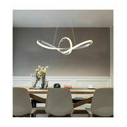 Trade Shop - Lampadario Led Moderno Forma Fiocco 38 Watt Tecnologia Cct 3 Temperature Di Luce A07-3c - Argento