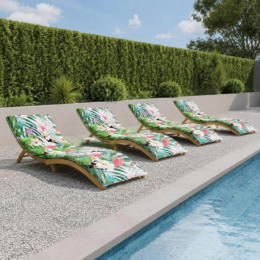 Sun Lounger Cushion, Multicoloured Oxford Fabric