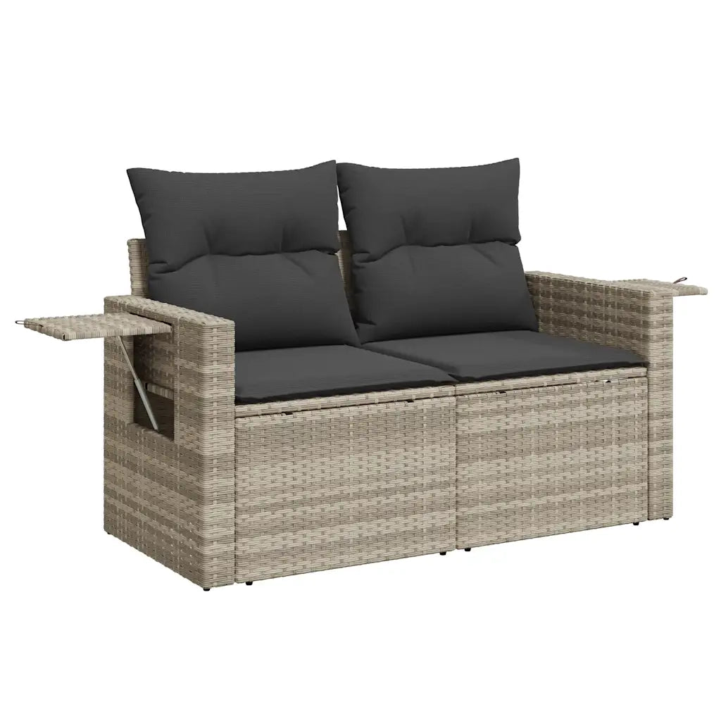 Set Divano da Giardino 8pz con Cuscini Grigio Chiaro Polyrattan 3275002