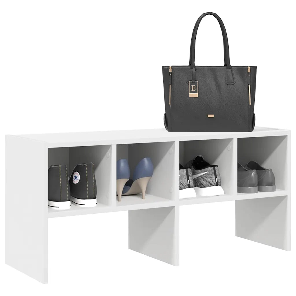 Scarpiera Impilabile-Scaffale per scarpe Bianca 89,5x30x40 cm