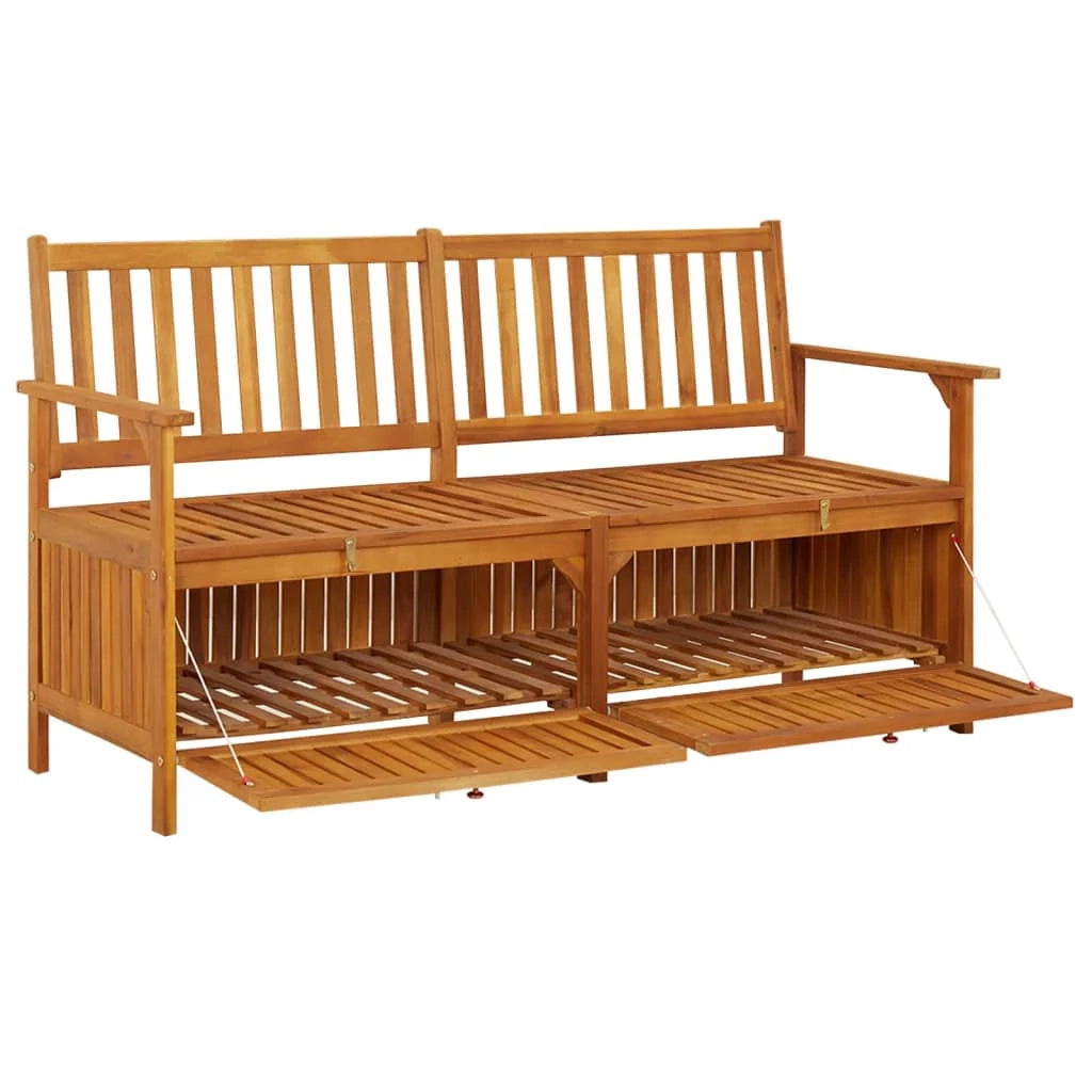 Panca da giardino mobili da esterno per patio contenitore per terrazza 148 cm legno massello di acacia 02_0011795