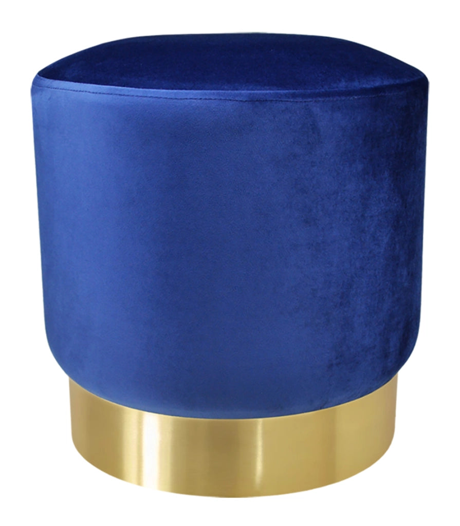 Pouf in velluto blue, poggiapiedi - Zivago - PO07ZIBM