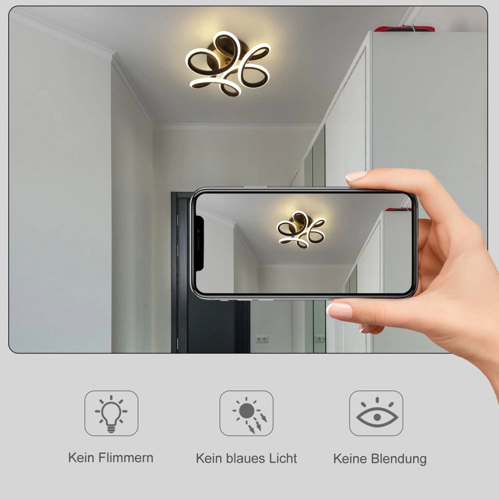 ZMH Lampada da soffitto LED nera di design per interni - Illuminazione moderna ed elegante