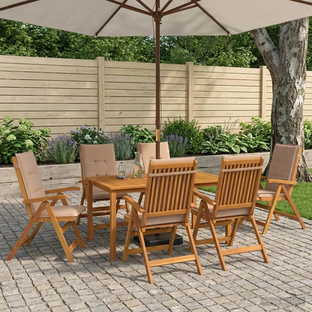 Set da pranzo da giardino 7 pezzi 7 pz Naturale 3434623