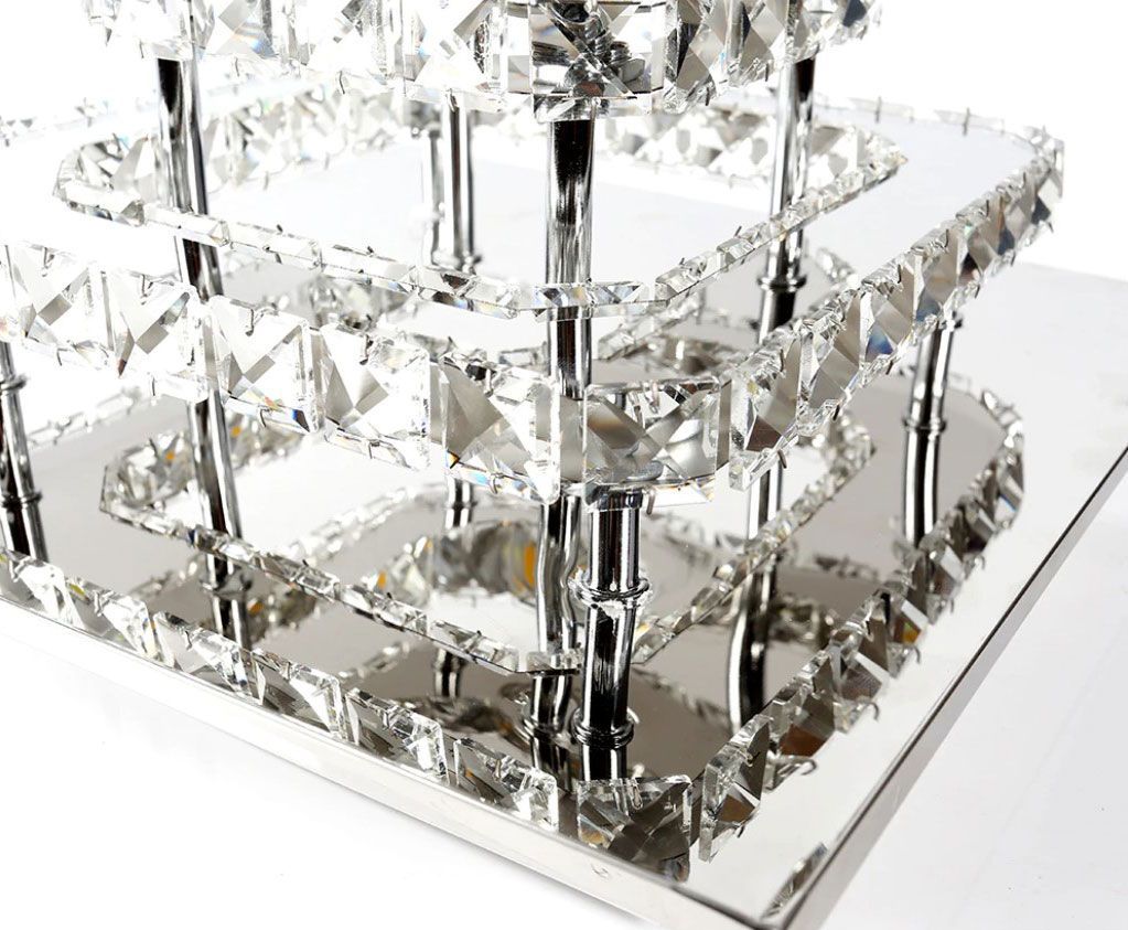 Lampada Da Soffitto Cristallo Plafoniere Led 24w Quadrato App410-c