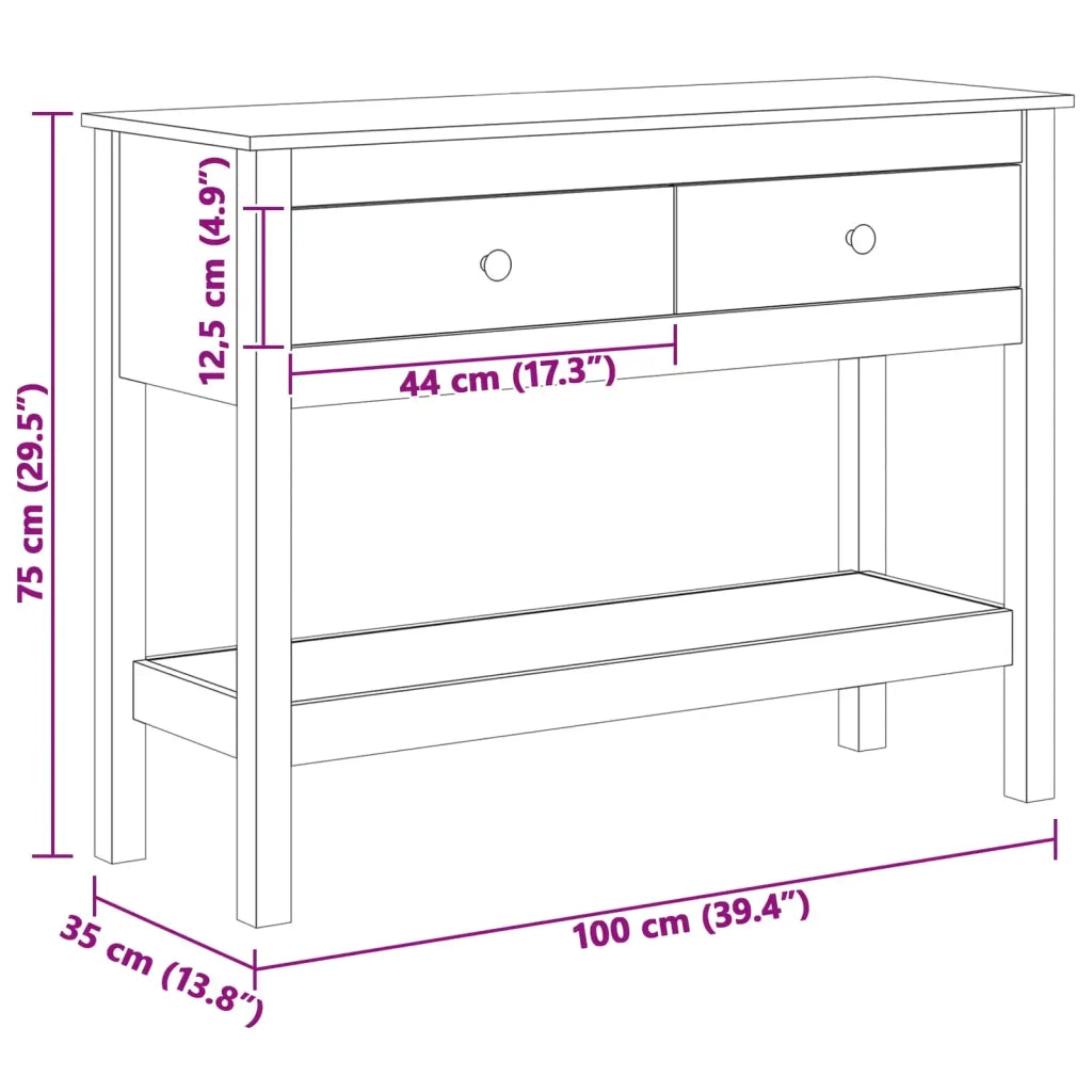 Tavolo consolle con cassetto Marrone cerato 100 x 35 x 75 cm 869937