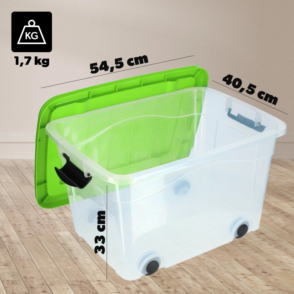 Contenitore per giocattoli KADAX, grande scatola con ruote, in plastica, grande 40 litri