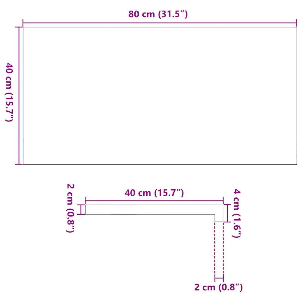 Davanzali 2 pz Marrone Scuro 80x40x2 cm Legno Massello Rovere