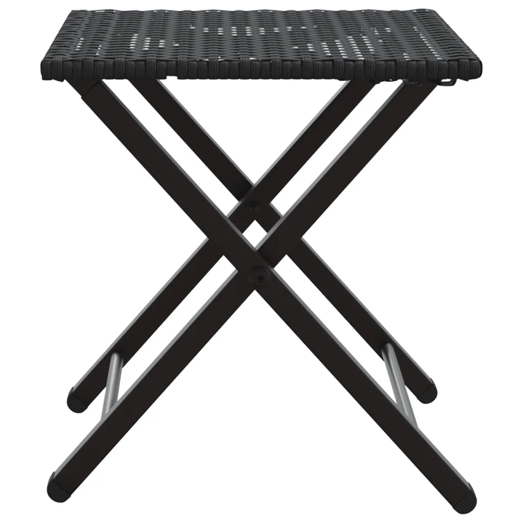 Set da Pranzo da Giardino Pieghevole 5 pz Nero in Polyrattan