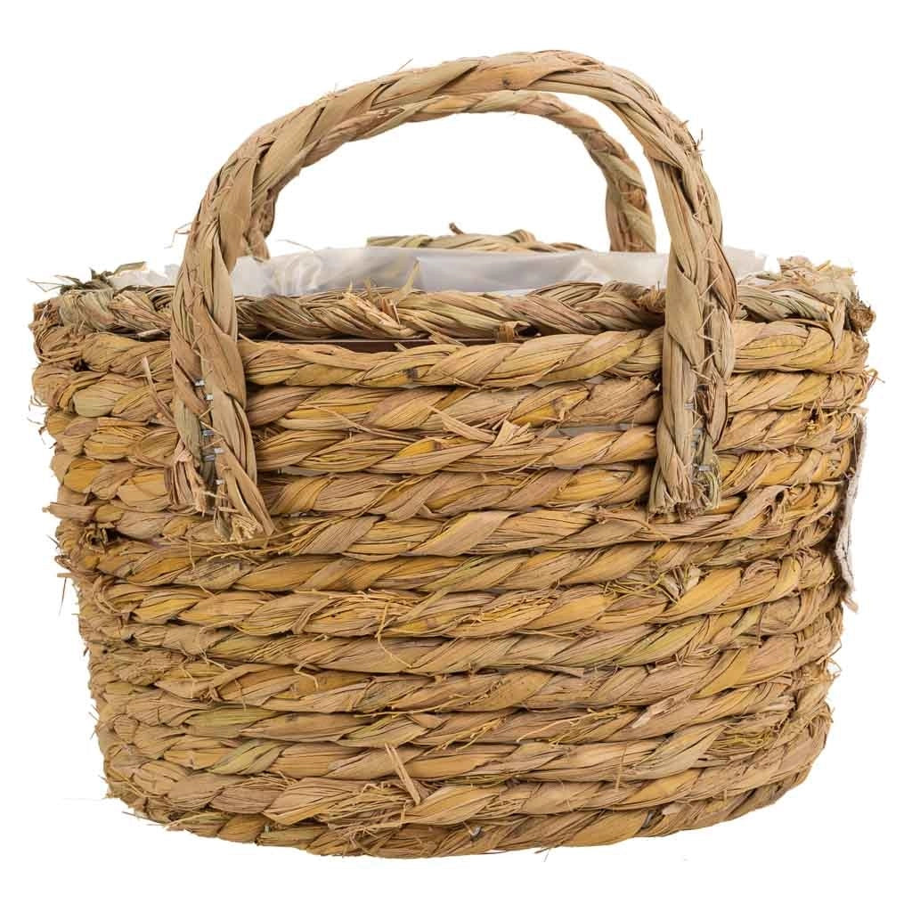 Cesto in corda intrecciata marrone d21x13h