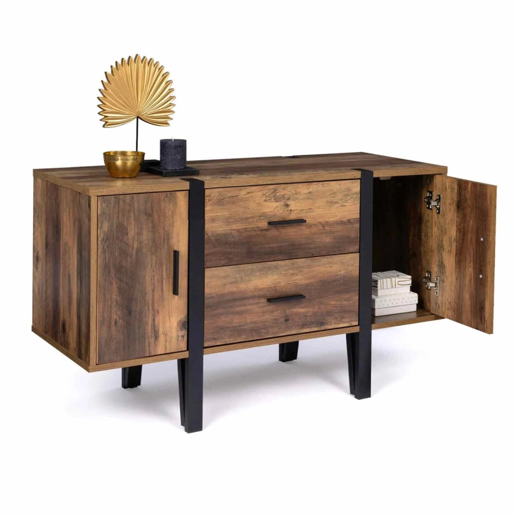 IDMarket - AUSTRIA Credenza bassa da 105 cm con gamba a perno in legno