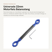 Stang di guida universale 22mm - Lega di alluminio - Duraturo - Resistente alla corrosione - Stabilizza il volante - Riduce le vibrazioni - Stabilizzatore del volante