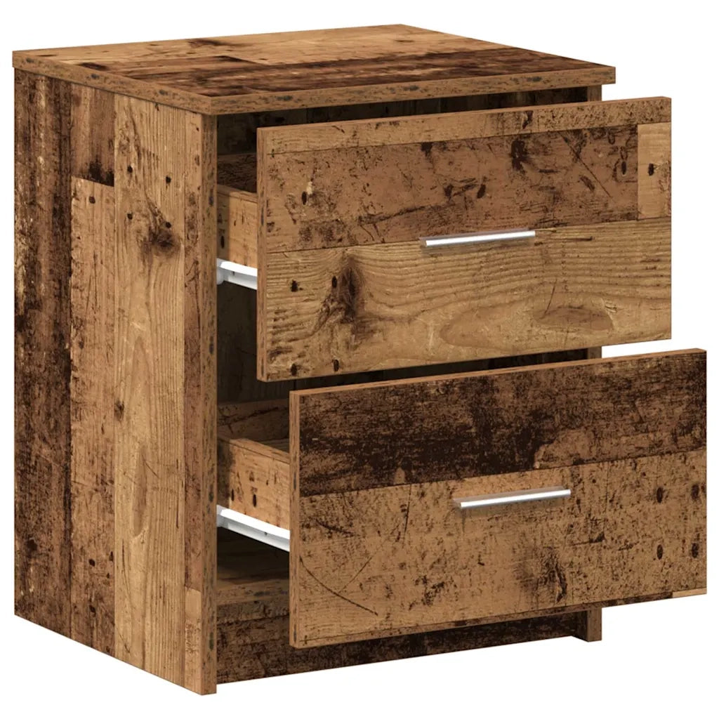Comodino con 2 Cassetti Legno Antico 40x36x50 cm 858799