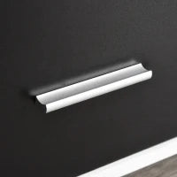 Mobile Porta Stampante con Cassetti, Mobiletto Multiuso per Ufficio e Casa, Nero e Bianco, 100x35x65cm