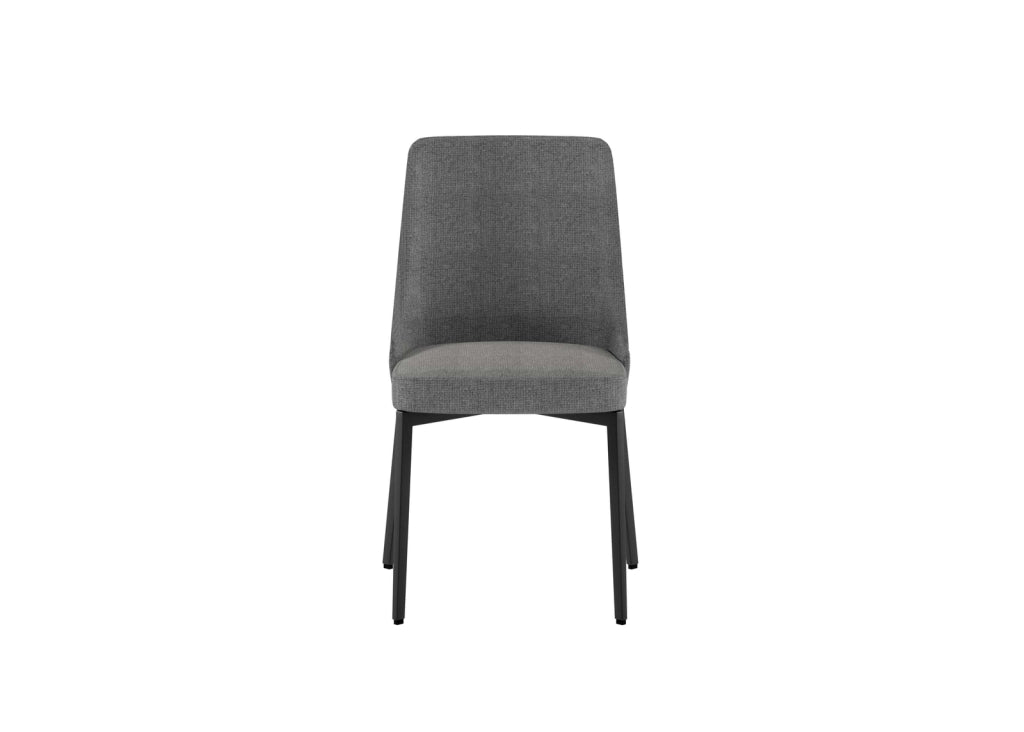 Sedia Ambra in tessuto easy-clean grigio scuro con struttura in metallo - Stones