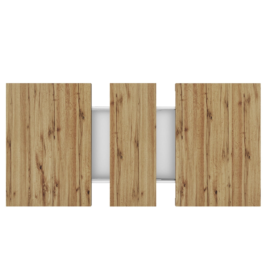Tavolo da pranzo allungabile 110-140x80x75 cm con vano portaoggetti; MDF e metallo
