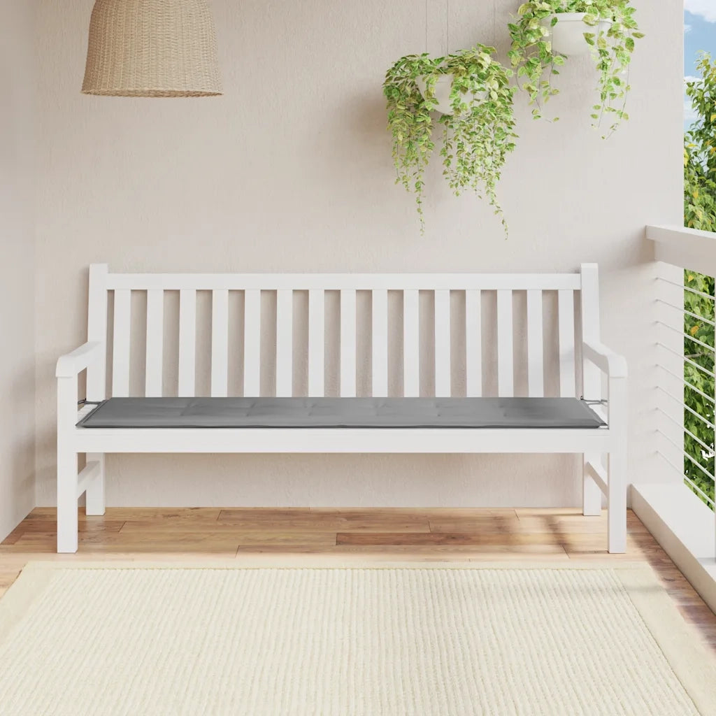 Cuscino per Panca Grigio 180x50x3 cm in Tessuto Oxford 43196