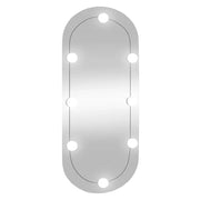 Specchio da Parete | Specchio decorativo con Luci LED 35x80 cm Vetro Ovale