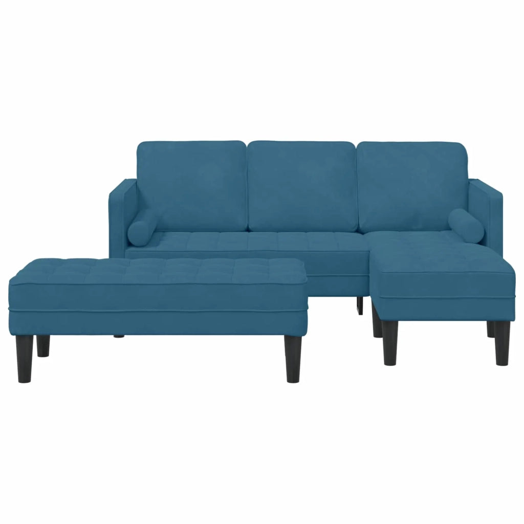 Set di divani con cuscino 2 pcs Blu Poliestere 3329273