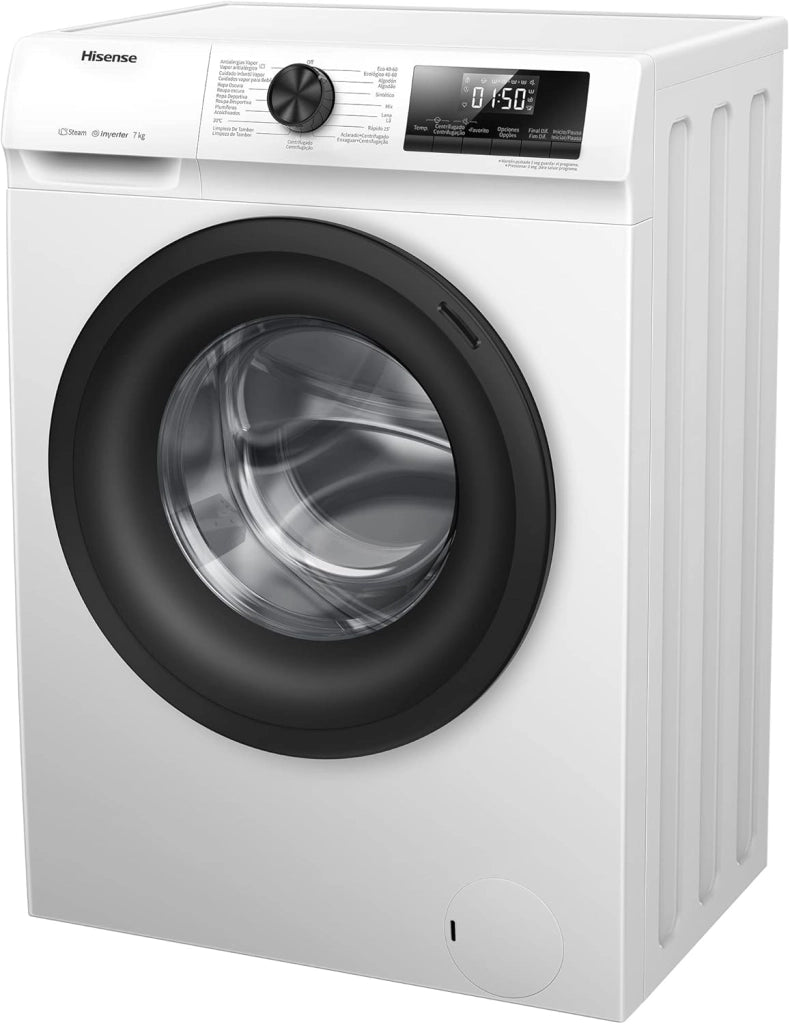 Hisense wfqp7012evm lavatrice slim 7kg. 1200 giri, motore inverter, profondità 45cm