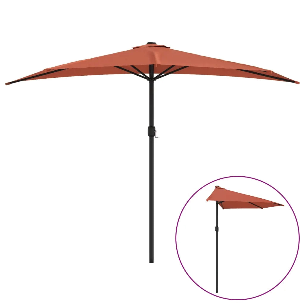 Ombrellone Palo in Alluminio Terracotta 300x150x253 cm a MetÃ 